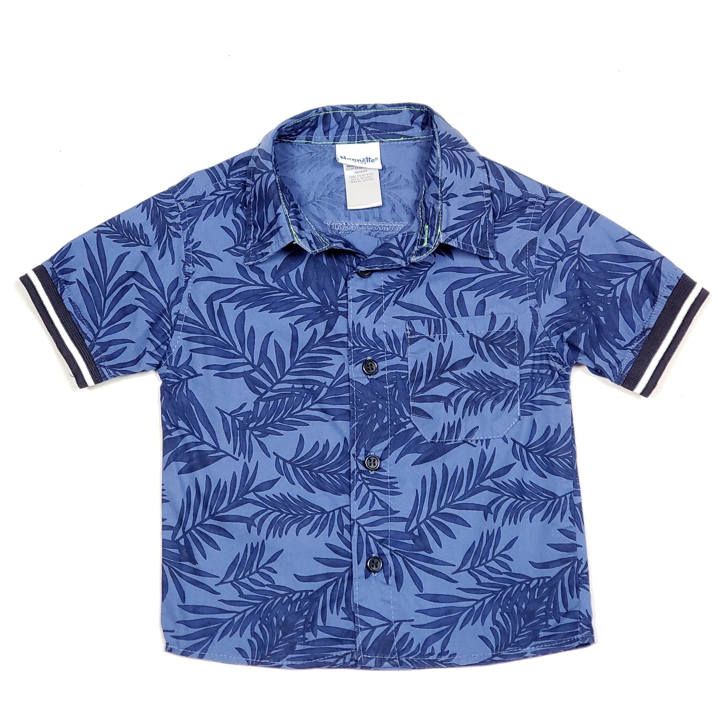 Nannette Boys Palm Leaf Print Shirt 2T Used View 1