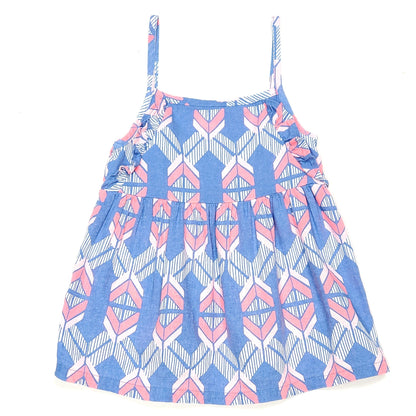 Carters Pink Blue Chevron Girls Top 2T Used View 1
