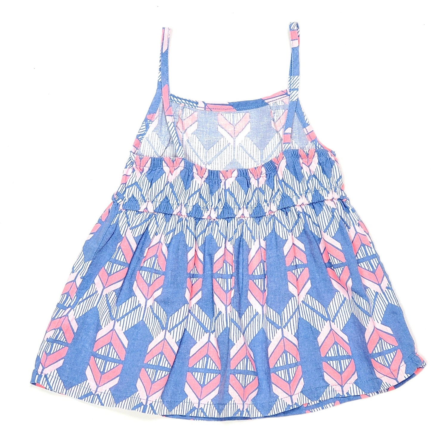 Carters Pink Blue Chevron Girls Top 2T Used View 2