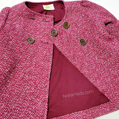 Crazy 8 Pink Girls Pea Coat Used View 2