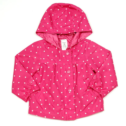 Carters Pink White Polka Dot Girls Jacket 2T Used View 1