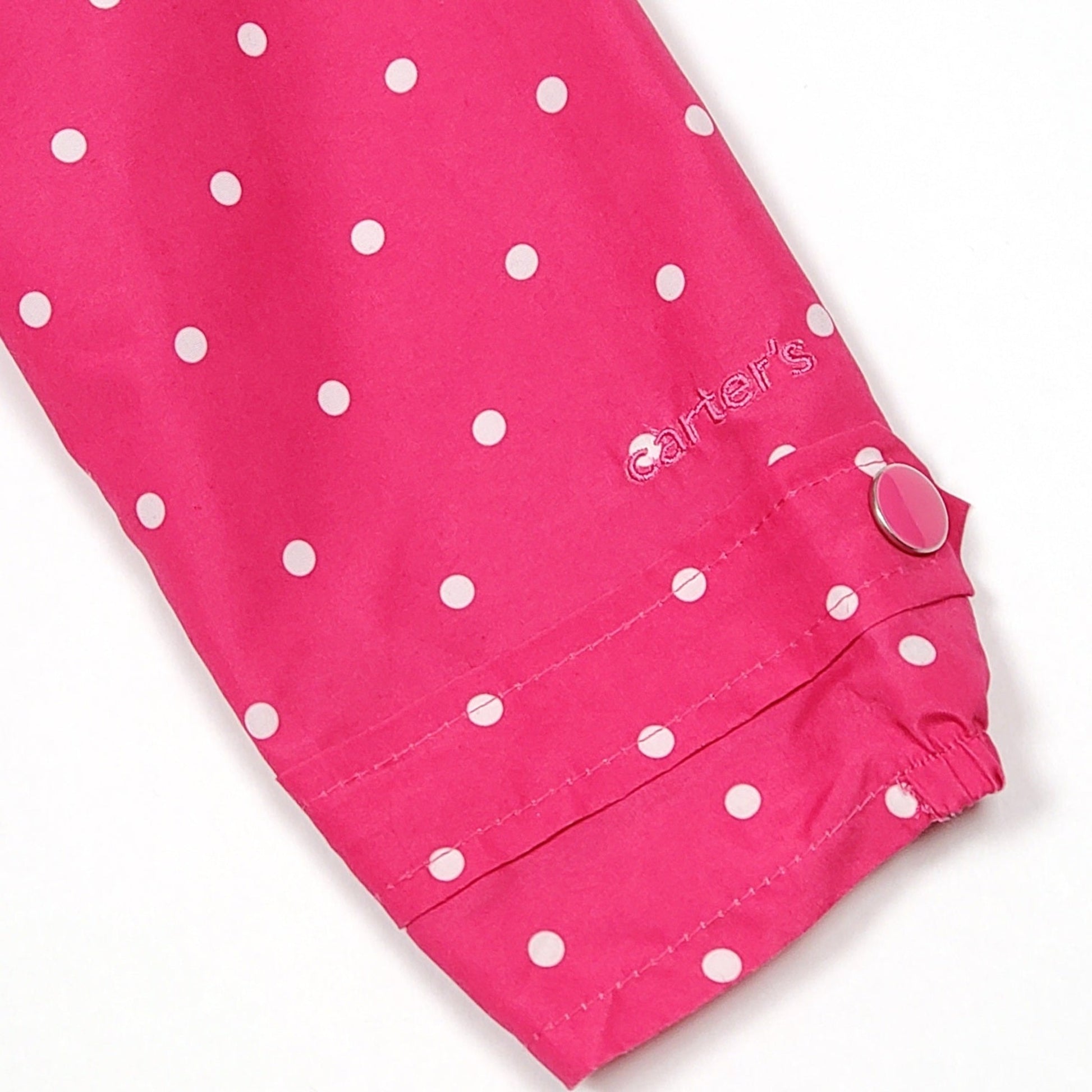 Carters Pink White Polka Dot Girls Jacket 2T Used View 3