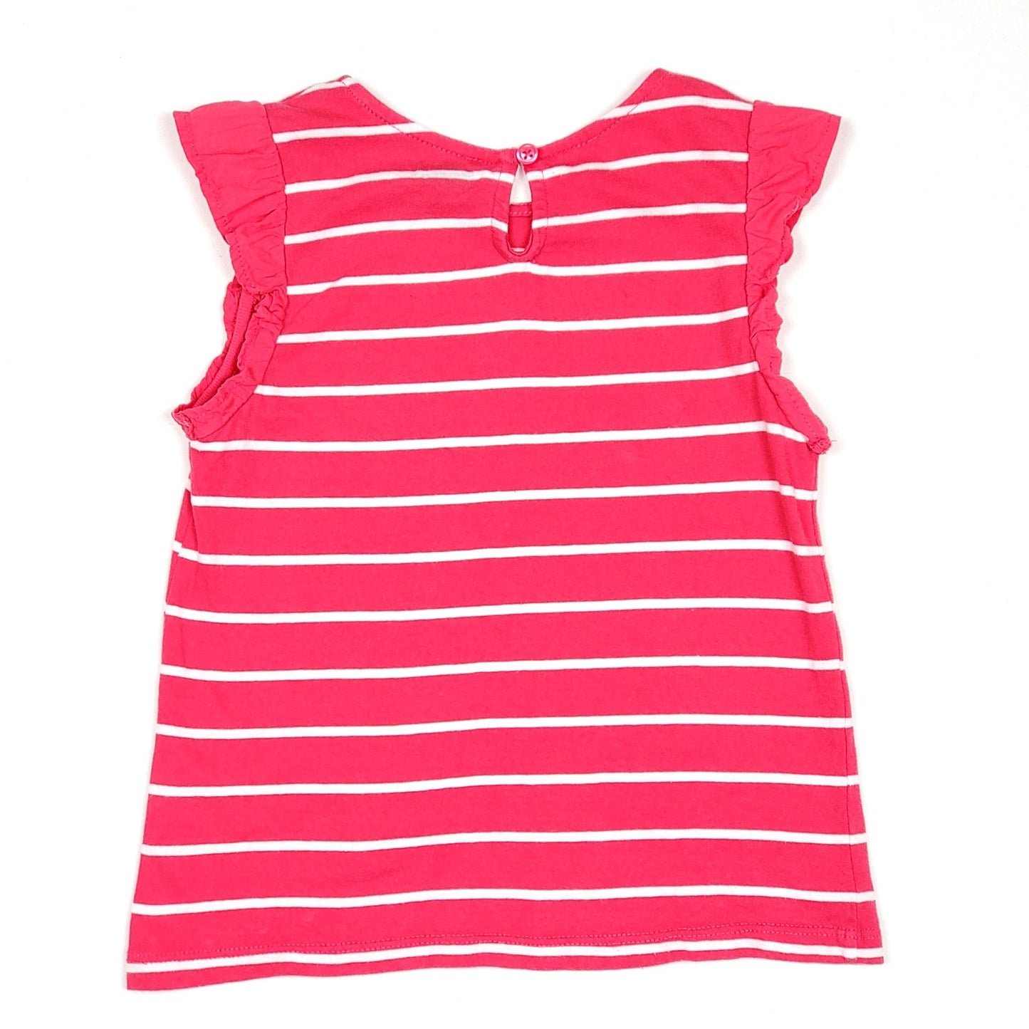 Crazy 8 Girls Pink White Striped Top 3T Used View 2