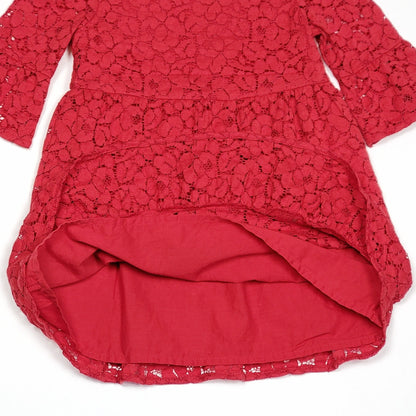 Baby Gap Girls Red Eyelet Floral Dress Size 2 Used, lining