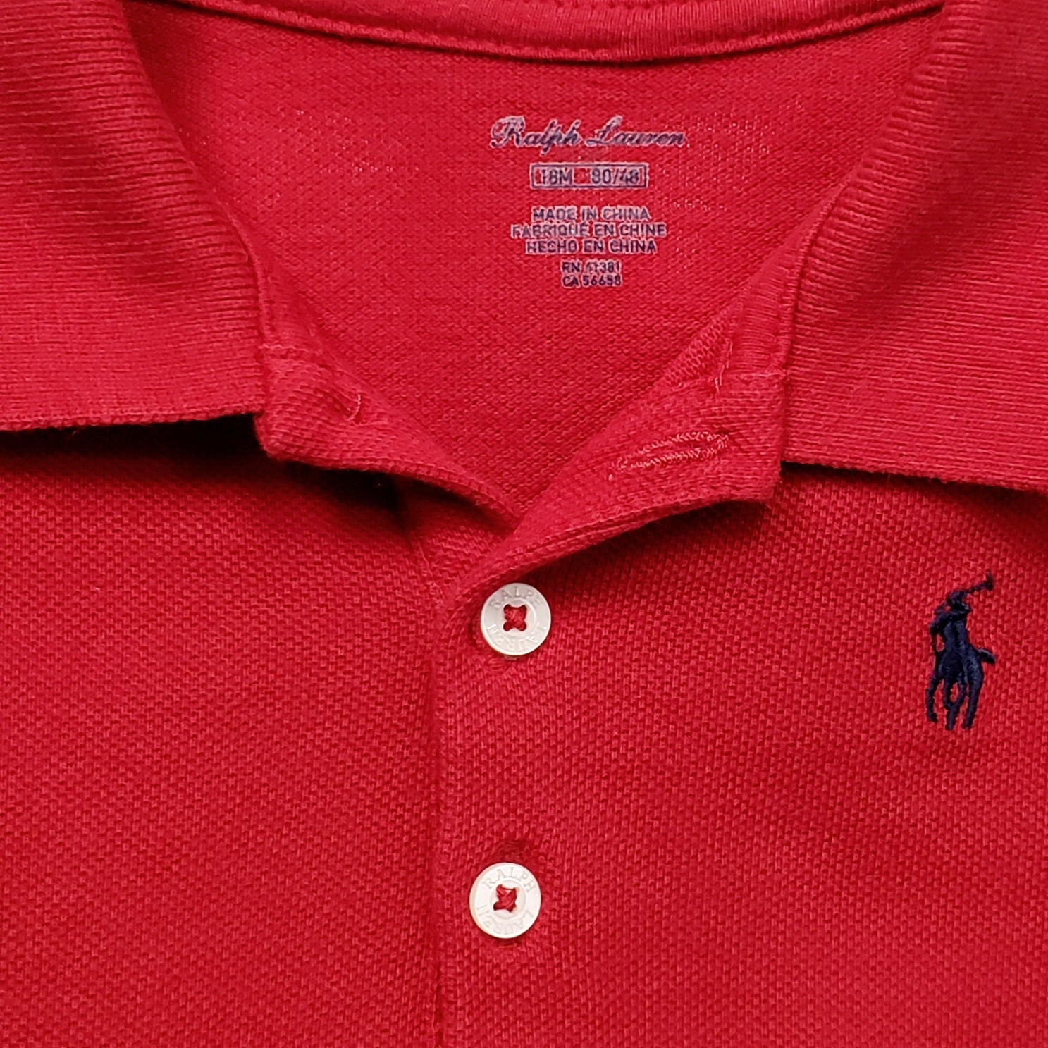 Ralph Lauren Red Girls Peplum Polo Shirt 18M