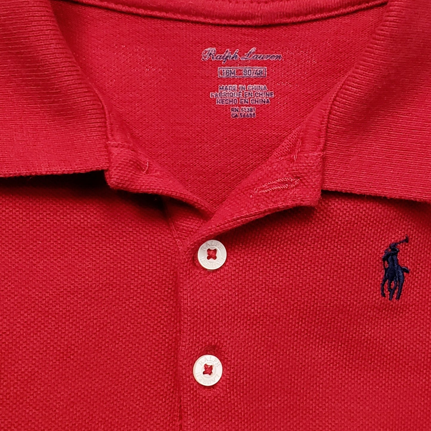 Ralph Lauren Red Girls Peplum Polo Shirt 18M Used View 3