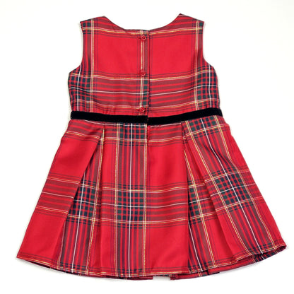 Childrens Place Red Gold Girls Plaid Dress 18M NWT View 3