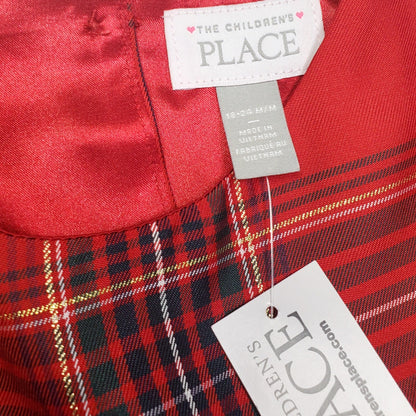 Childrens Place Red Gold Girls Plaid Dress 18M NWT View 5