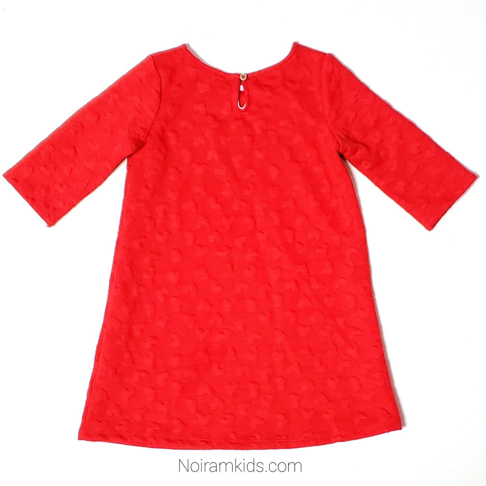 Cat Jack Red Heart Print Girls Dress 3T Used View 2