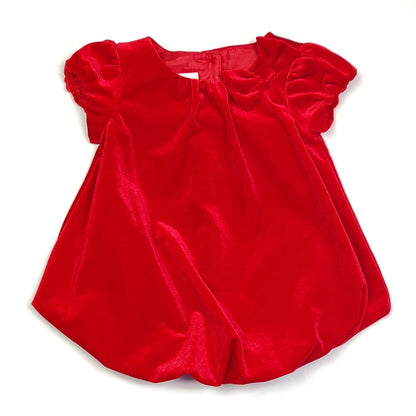 Bonnie Baby Red Velvet Girls Bubble Romper 3M Used, front