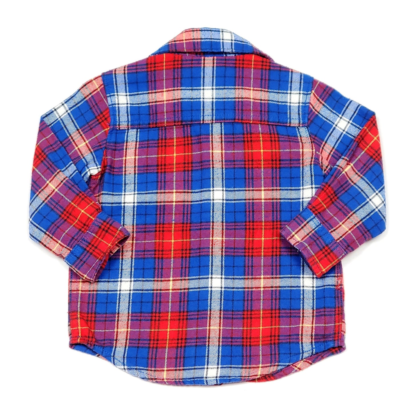 Carters Red White Blue Boys Flannel Shirt 9M Used View 2