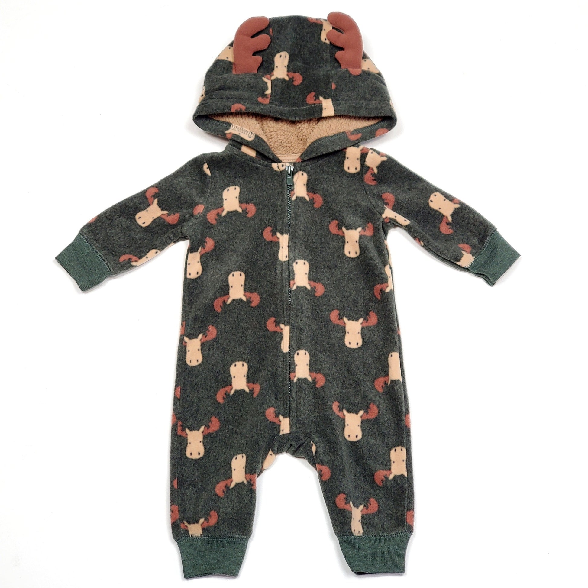 Just One You Carters Boys Reindeer One Piece 3M Used View 1