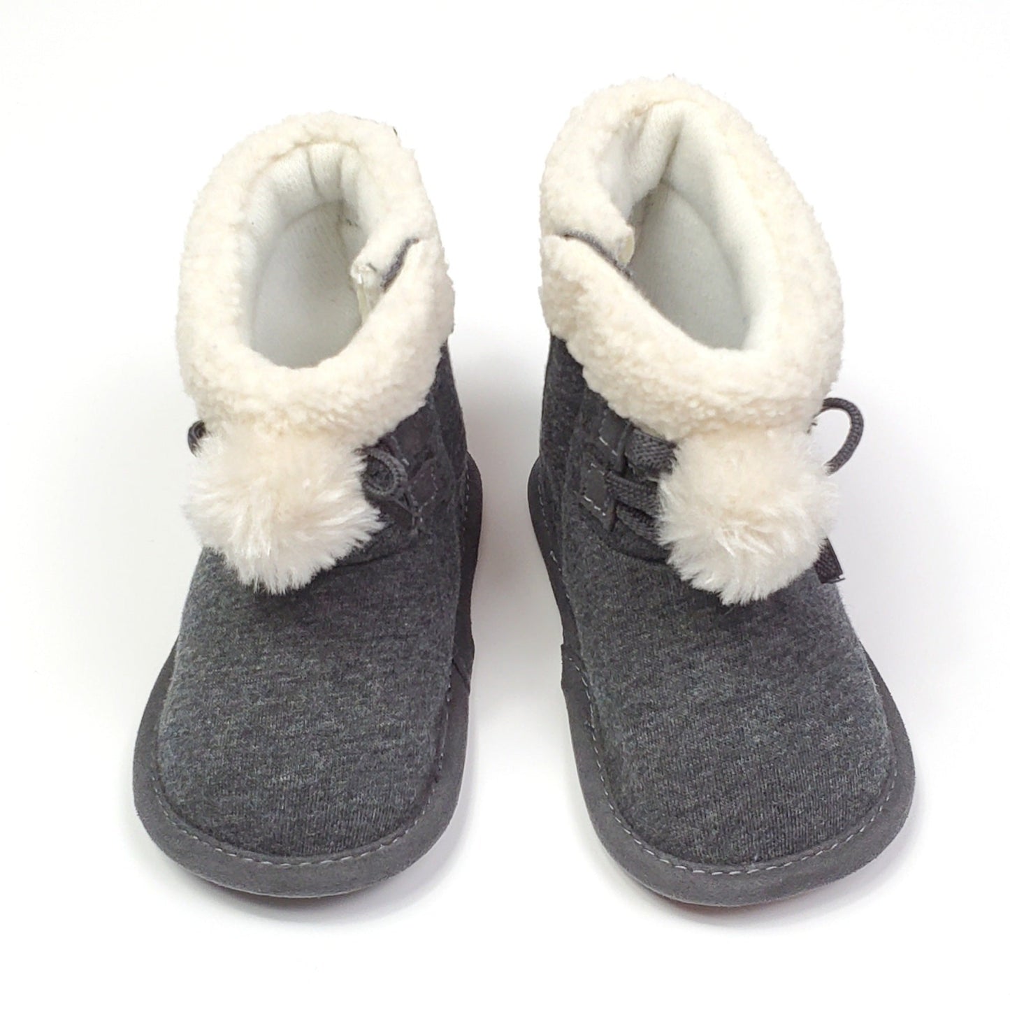 Carters Girls Sherpa Fur Boots 6-9M Grey Image 1