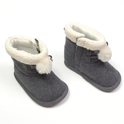 Carters Girls Sherpa Fur Boots 6-9M Grey Image 2