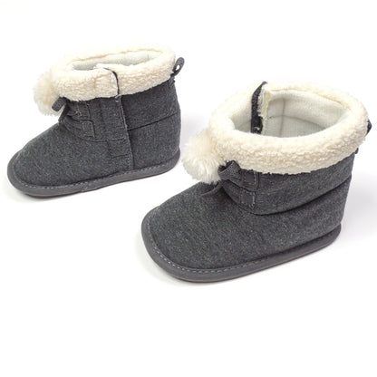Carters Girls Sherpa Fur Boots 6-9M Grey Image 3