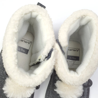 Carters Girls Sherpa Fur Boots 6-9M Grey Image 5