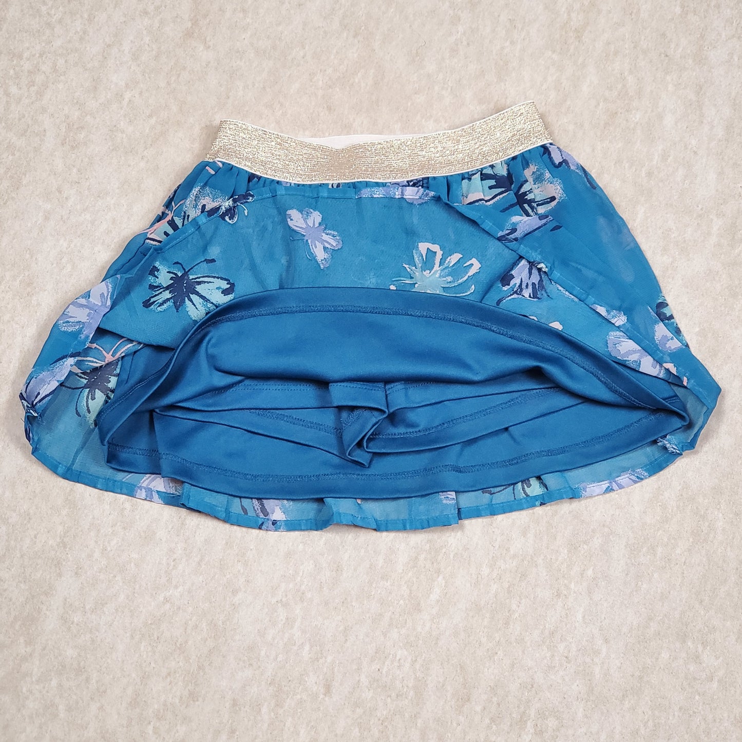 Sonoma Girls Teal Butterfly Tulle Skort Size 5 Used View 2