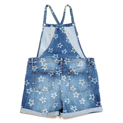 Cat Jack Girls Star Print Overall Shorts Size14 Used, back