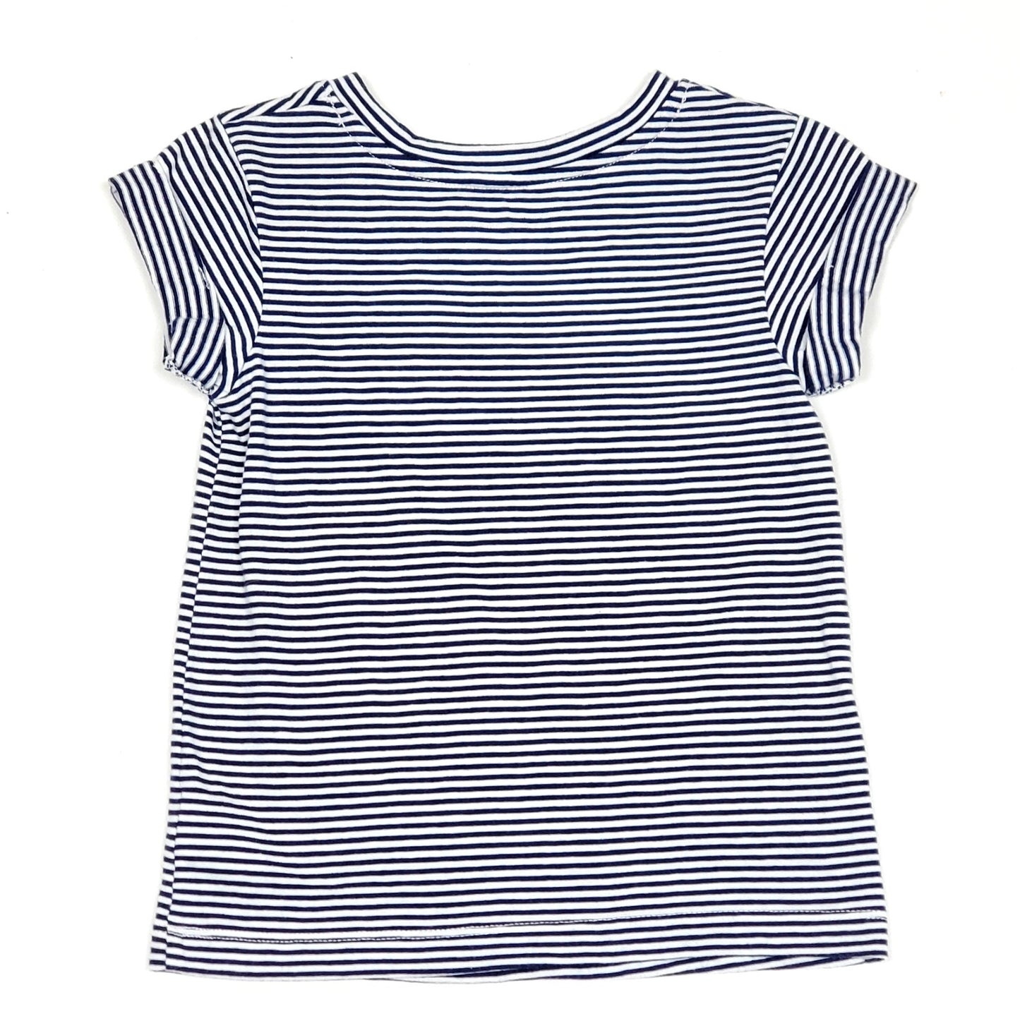 Cat Jack Girls Striped Heart Pocket Tee 4T Used View 2