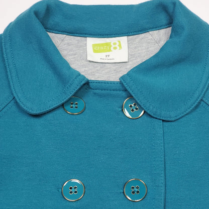 Crazy 8 Teal Girls Jacket 2T Used View 3