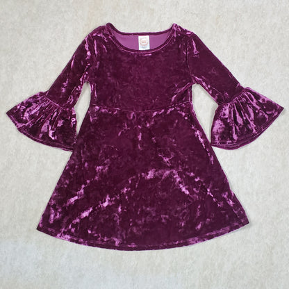 Wonder Nation Girls Purple Crushed Velvet Dress Size 4 Used View 1