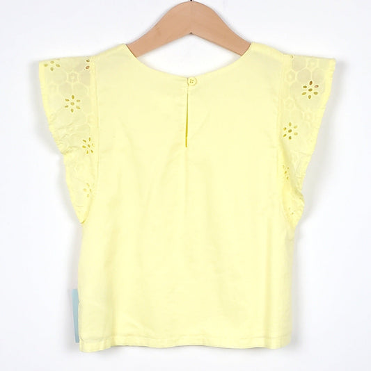 Cat Jack Girls Yellow Eyelet Top 3T NWT View 2