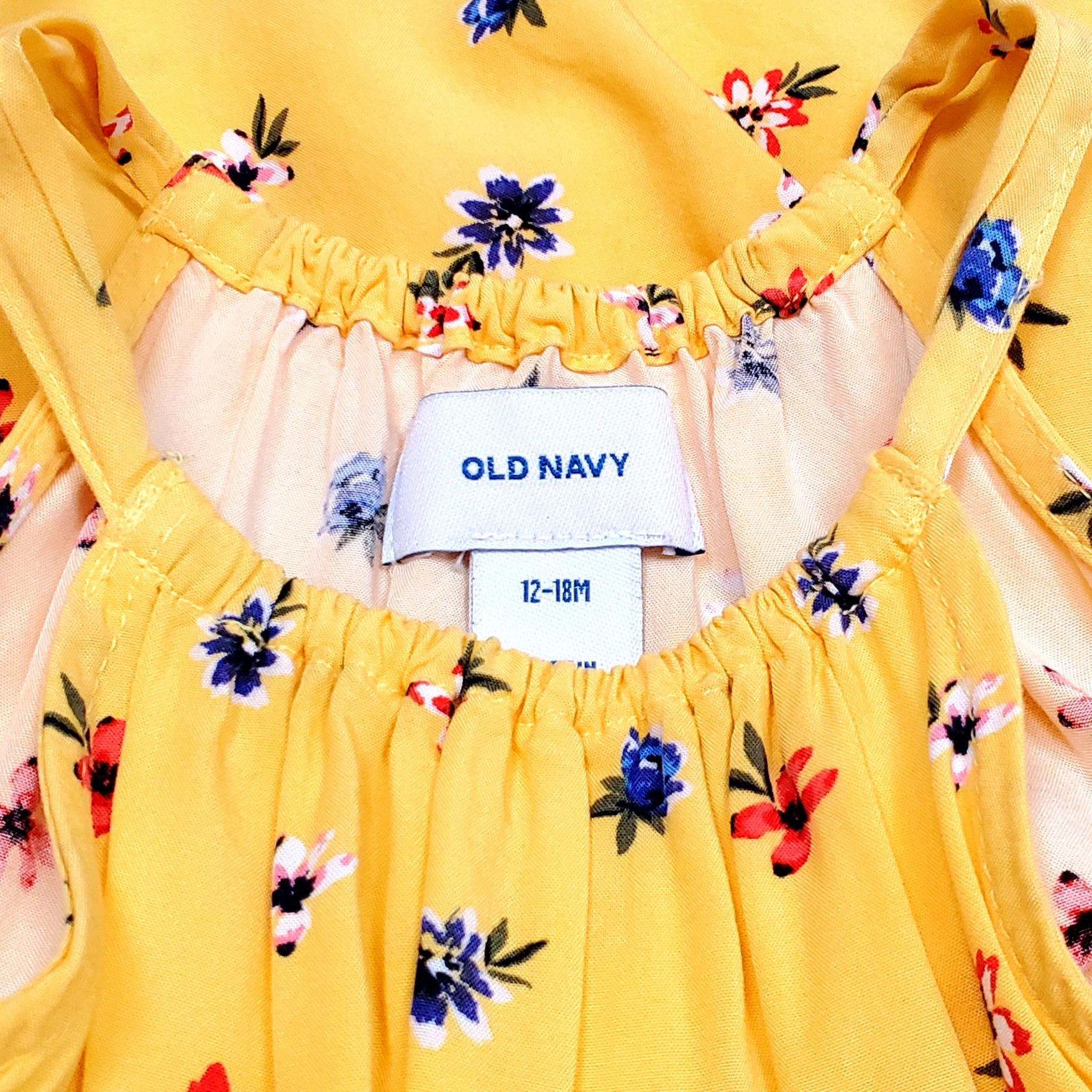 Old Navy Girls Yellow Floral Dress 12M Used View 3